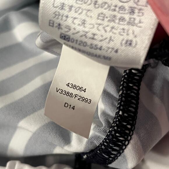 Lands’ End Women’s Sz 14 Navy White Halter Swim Top Underwire Removable Cups - Picture 6 of 7